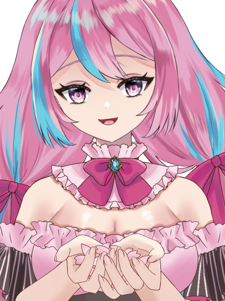 桜の花びらを両手ですくう手