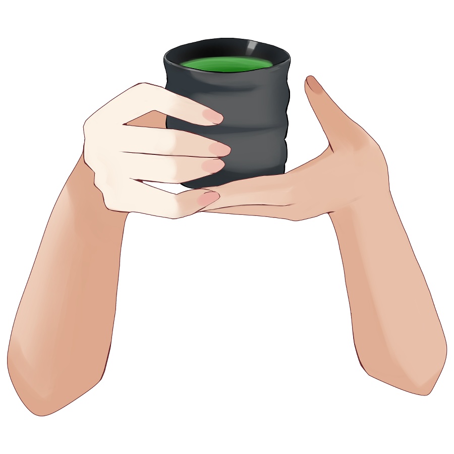 お茶を差し出す手