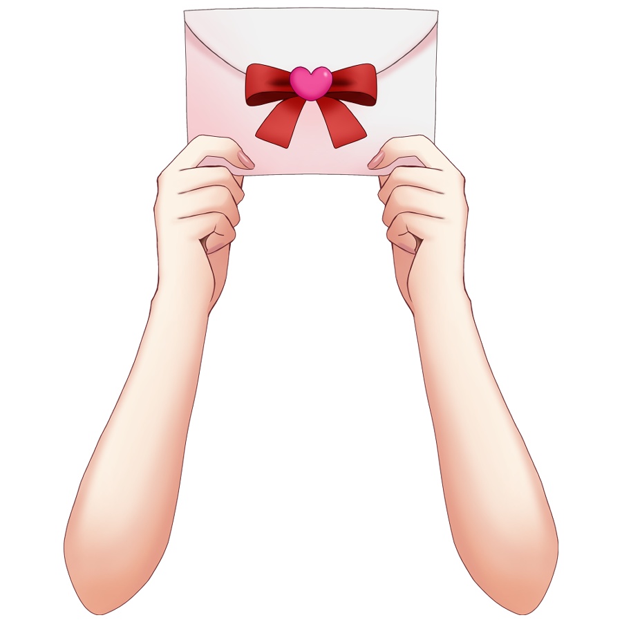 ラブレターを持つ手