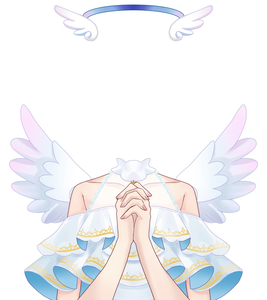 天使衣装+祈る手
