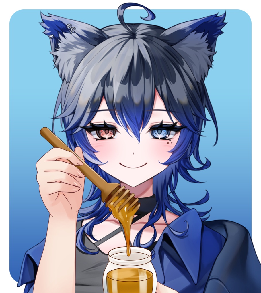 はちみつを持つ手