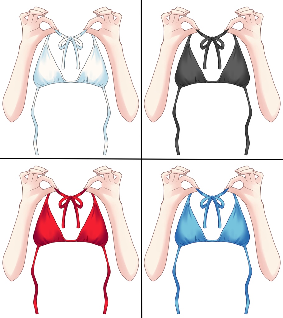 ビキニを持つ手