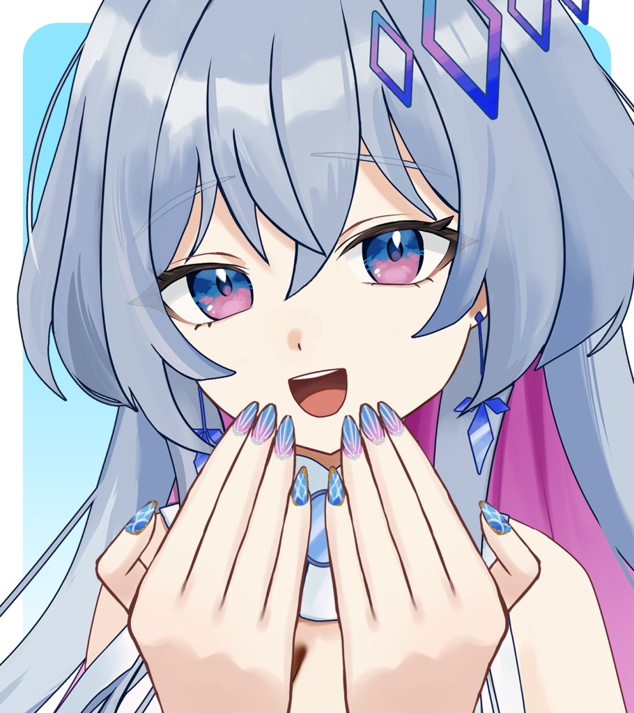 夏ネイルな手