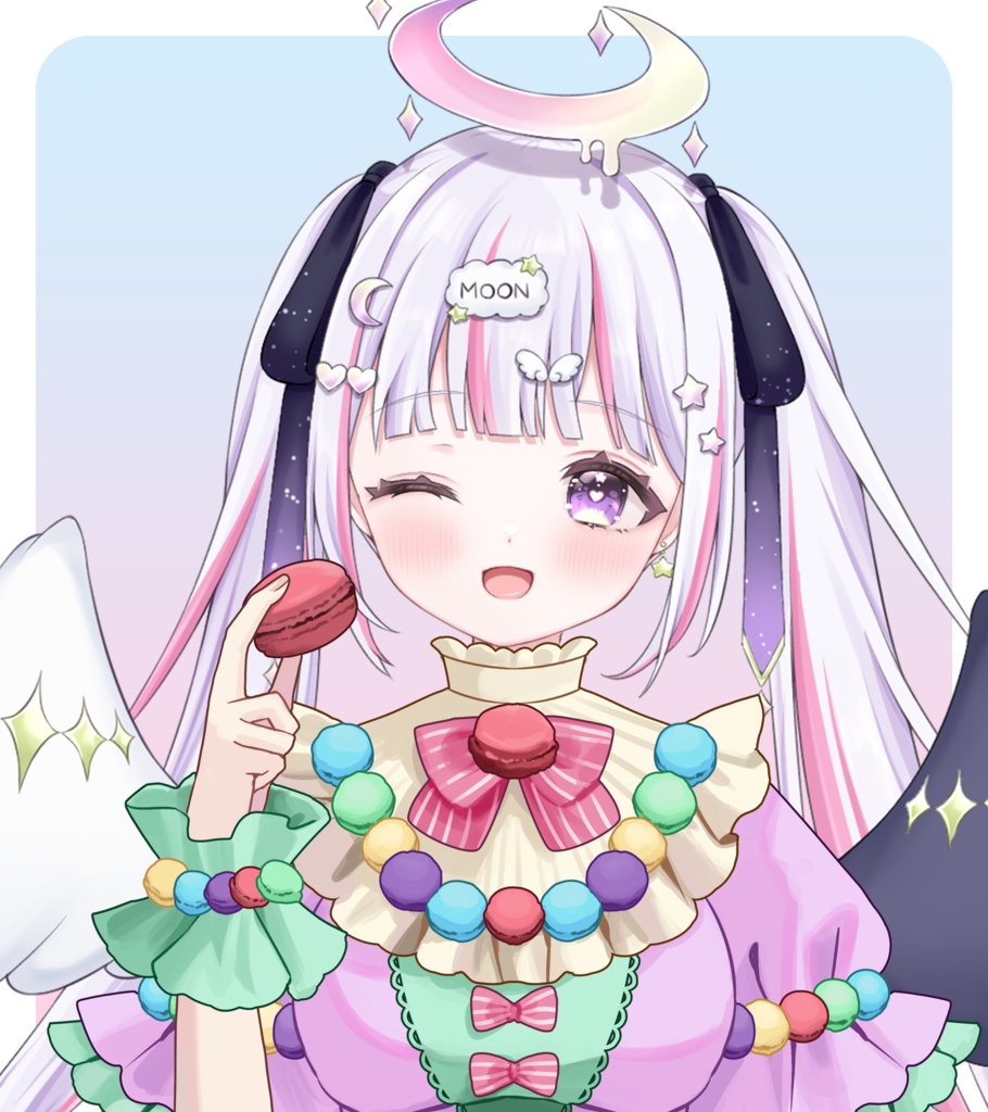 マカロンイメージ衣装+マカロンを持つ手