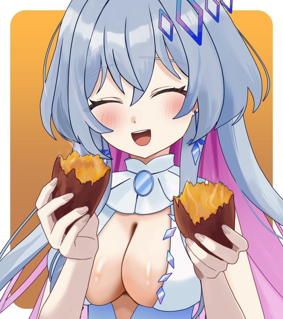 焼き芋を持つ手