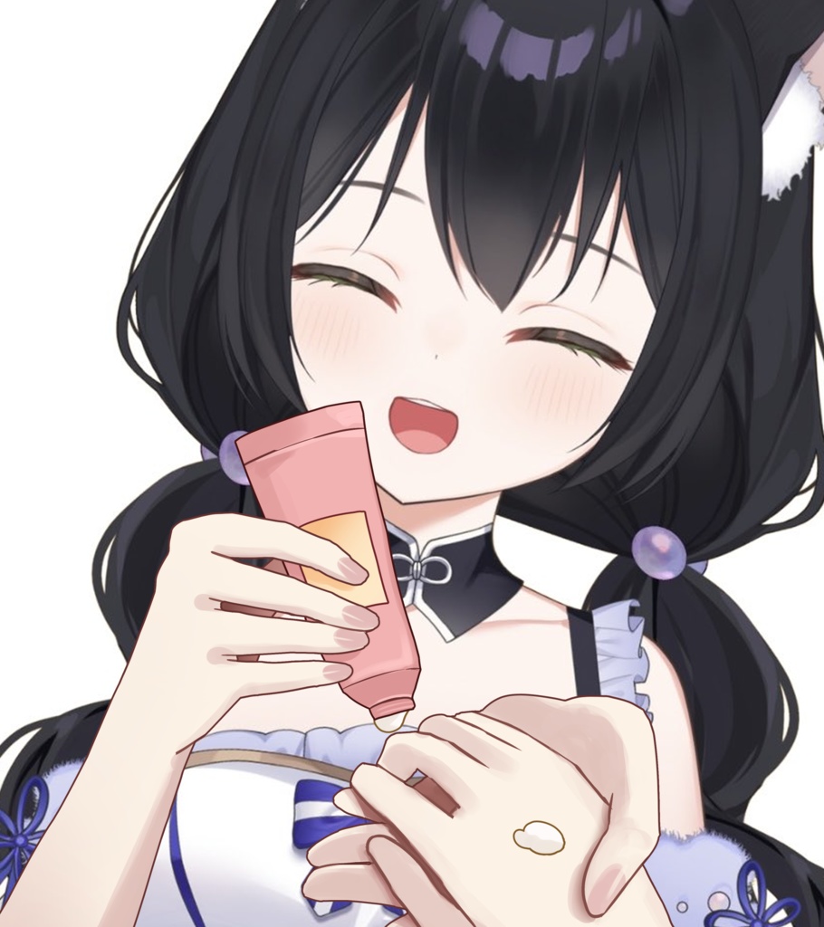 ハンドクリームを塗ってあげる手