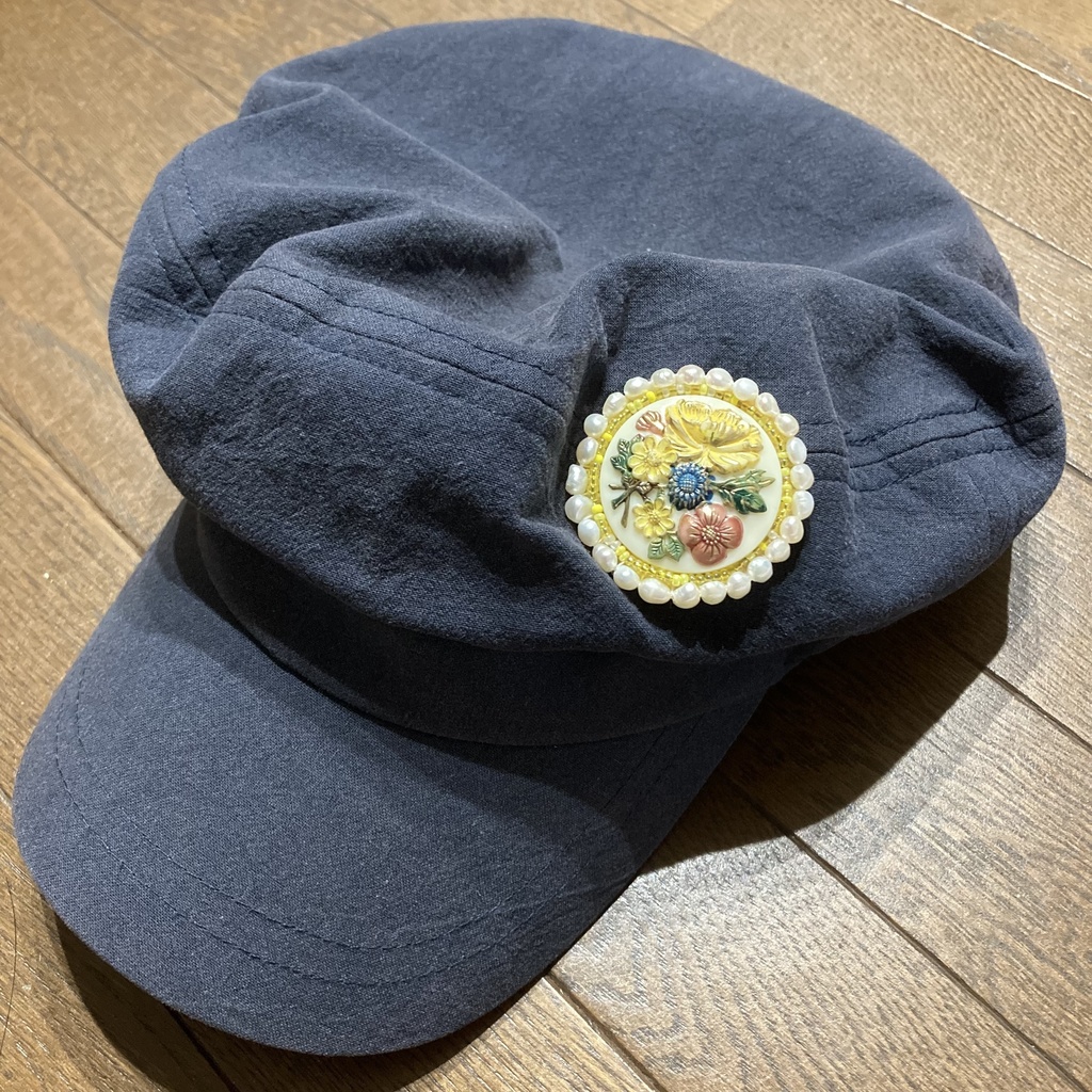 【オリジナル】ヴィンテージフラワーブローチ