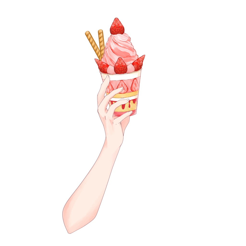 【配信者向け】苺パフェ素材