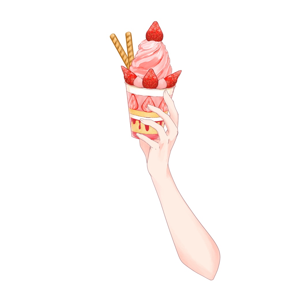 【配信者向け】苺パフェ素材
