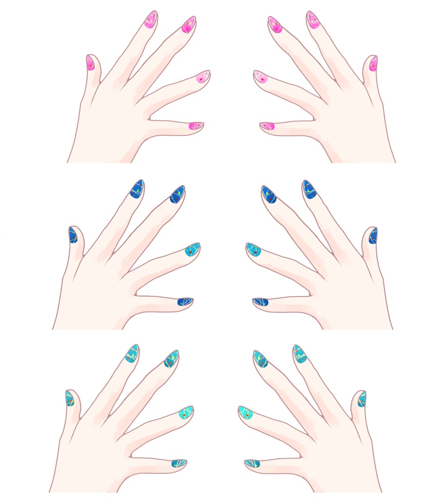 【配信者向け】ヨーヨー柄のマニキュア素材