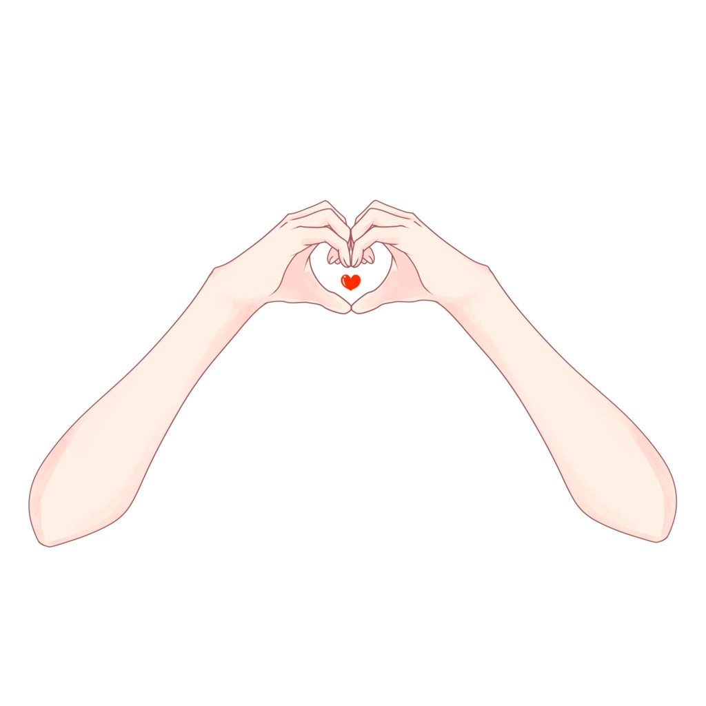 【配信者向け】ハート手素材♡