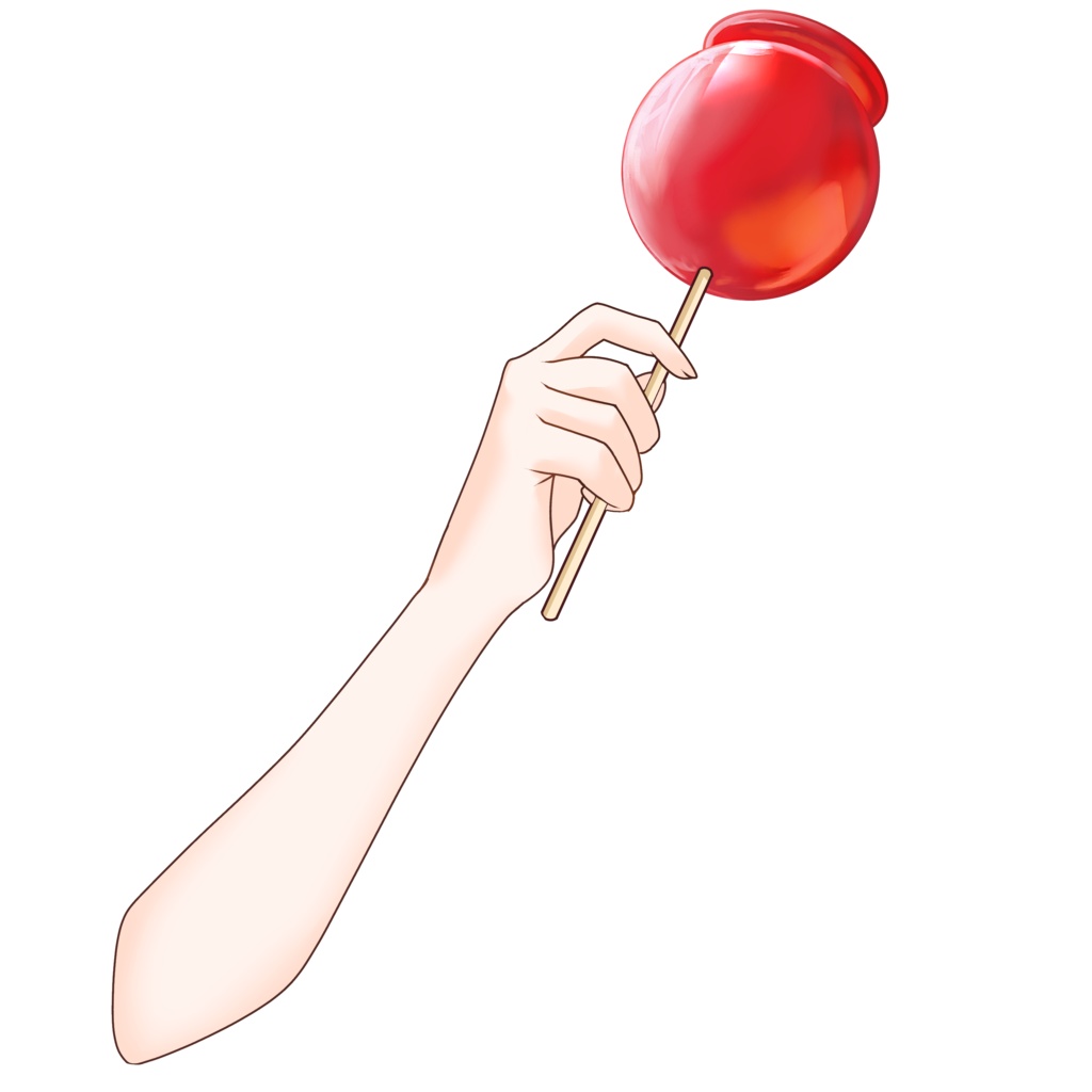 【VTuber向け】りんご飴素材:高解像度版&商用利用権