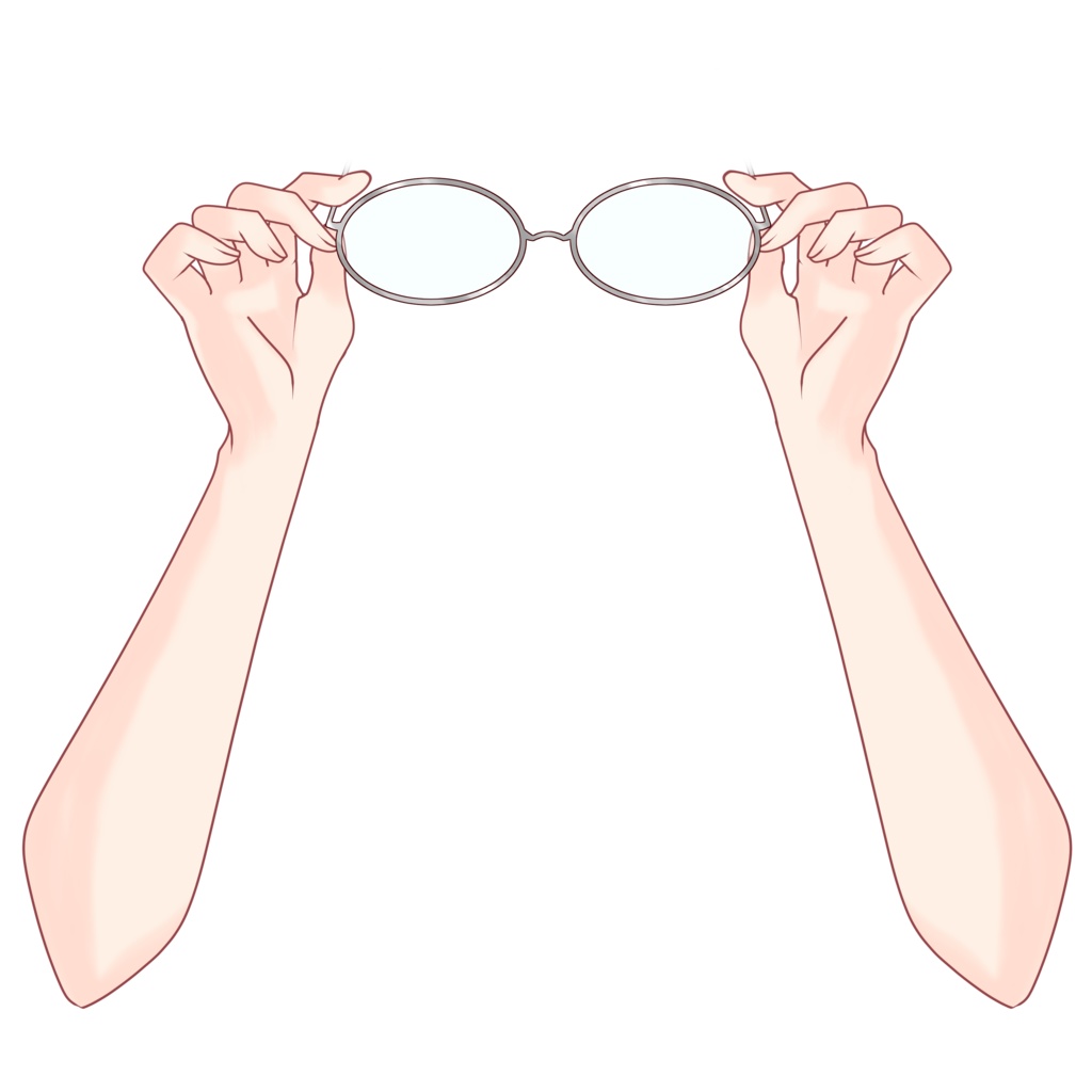 【配信者向け】上目遣い風眼鏡素材