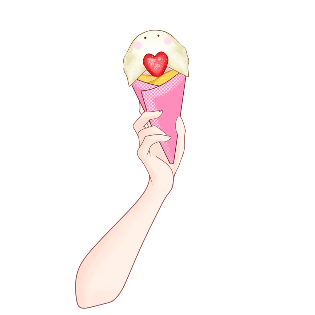 【配信者向け】おばけクレープ素材