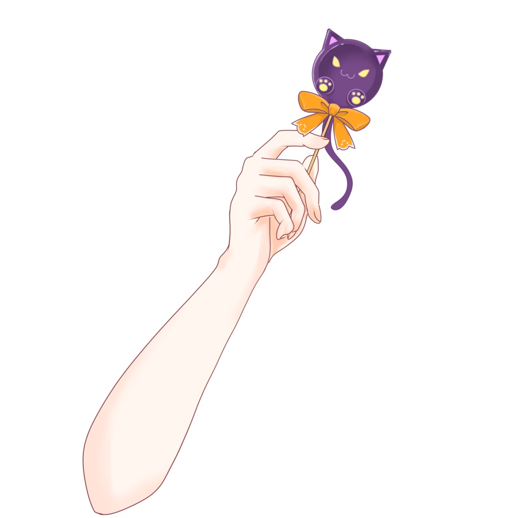 【配信者向け】黒猫キャンディ素材