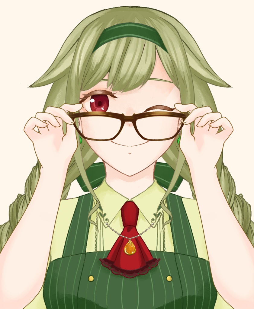 【配信者向け】上目遣い風眼鏡素材