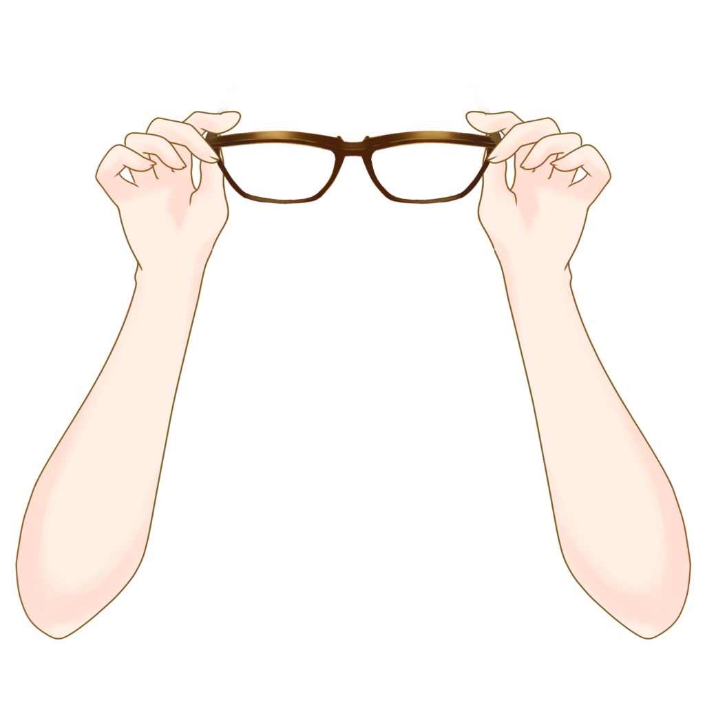 【配信者向け】上目遣い風眼鏡素材
