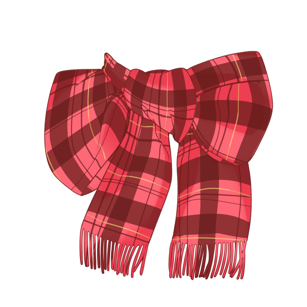 【配信者向け】リボンマフラー(チェック)素材