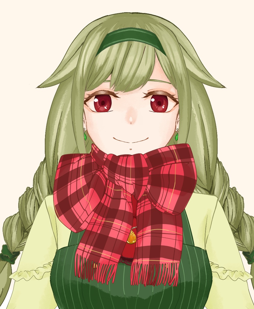 【配信者向け】リボンマフラー(チェック)素材