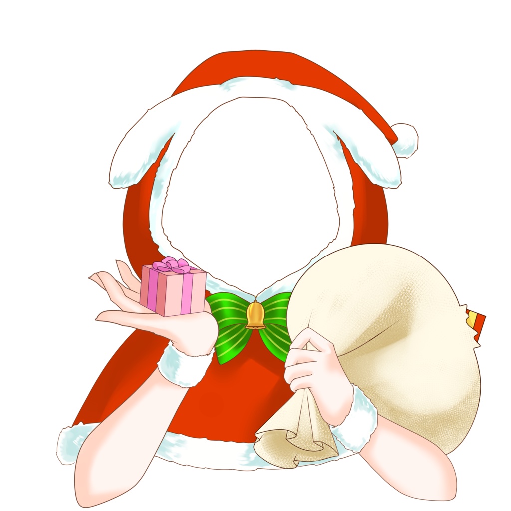 【配信者向け】サンタ×アニマルフード素材:差分3種類