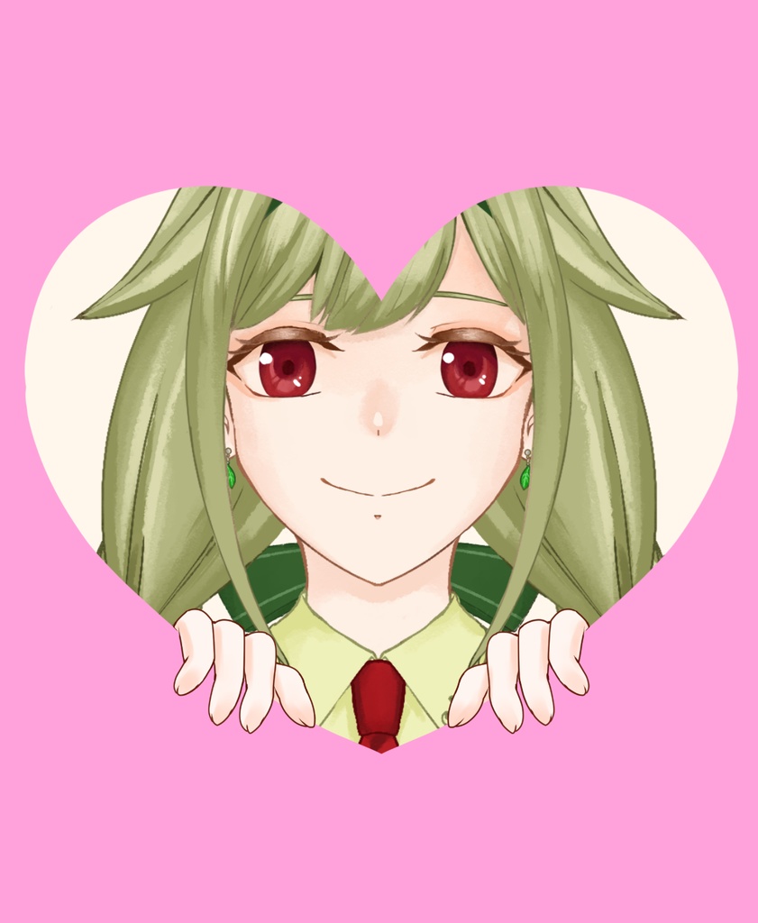 【配信者向け】ハートから覗く素材