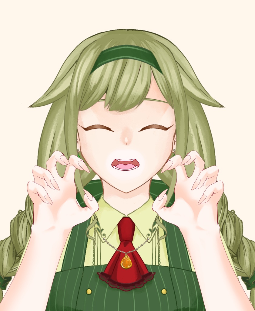 【配信者向け】がおーする手素材/爪差分あり:高解像度版&商用利用権