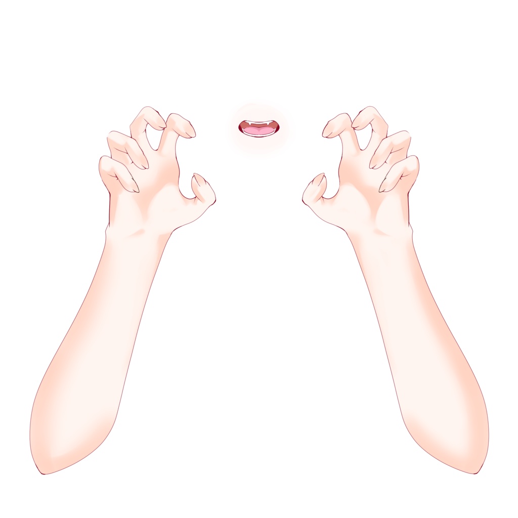 【配信者向け】がおーする手素材