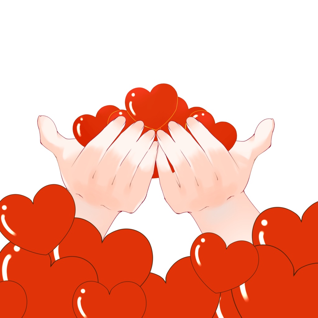 【VTuber向け】ハートに埋もれる素材