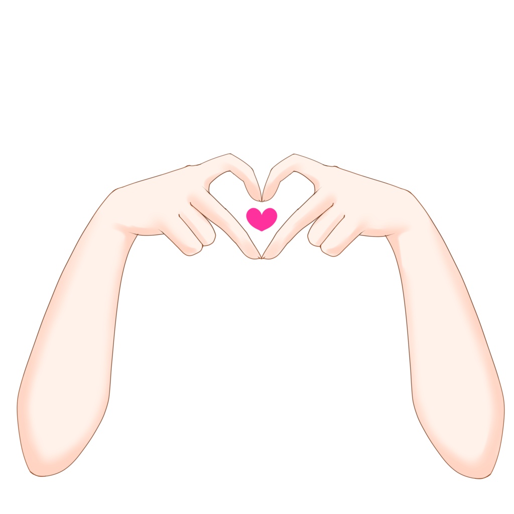 【VTuber向け】ハート手素材