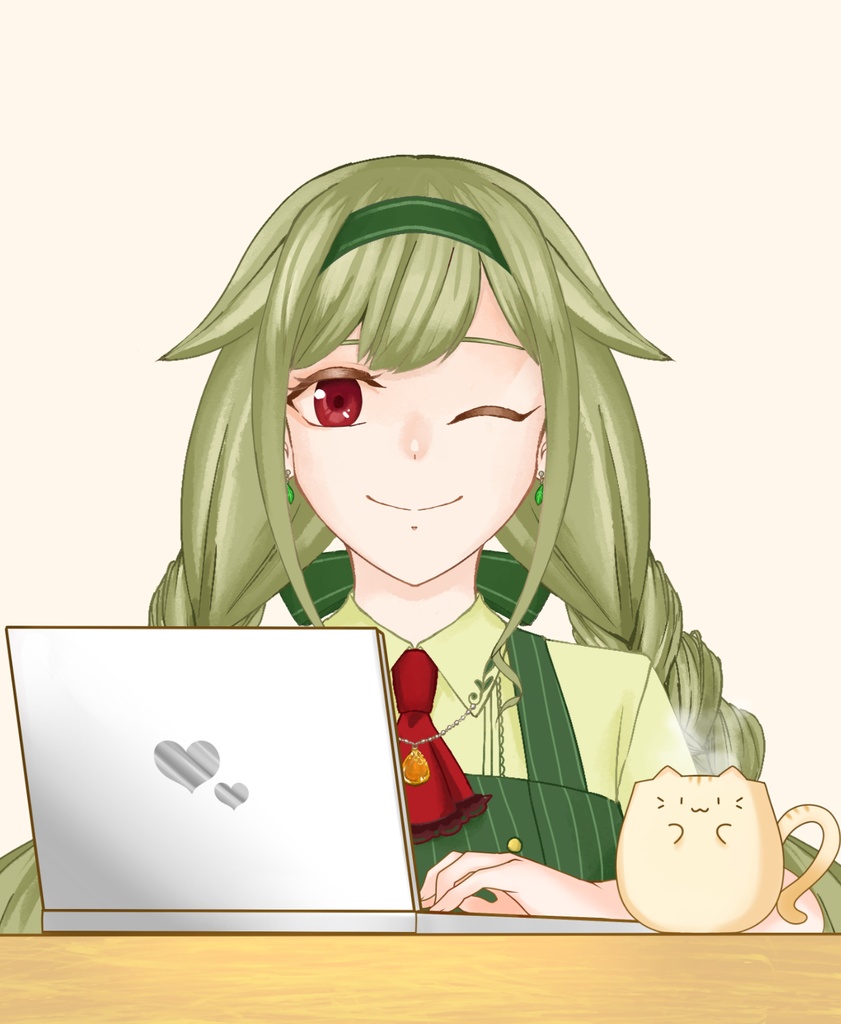 【VTuber向け】パソコン作業中素材