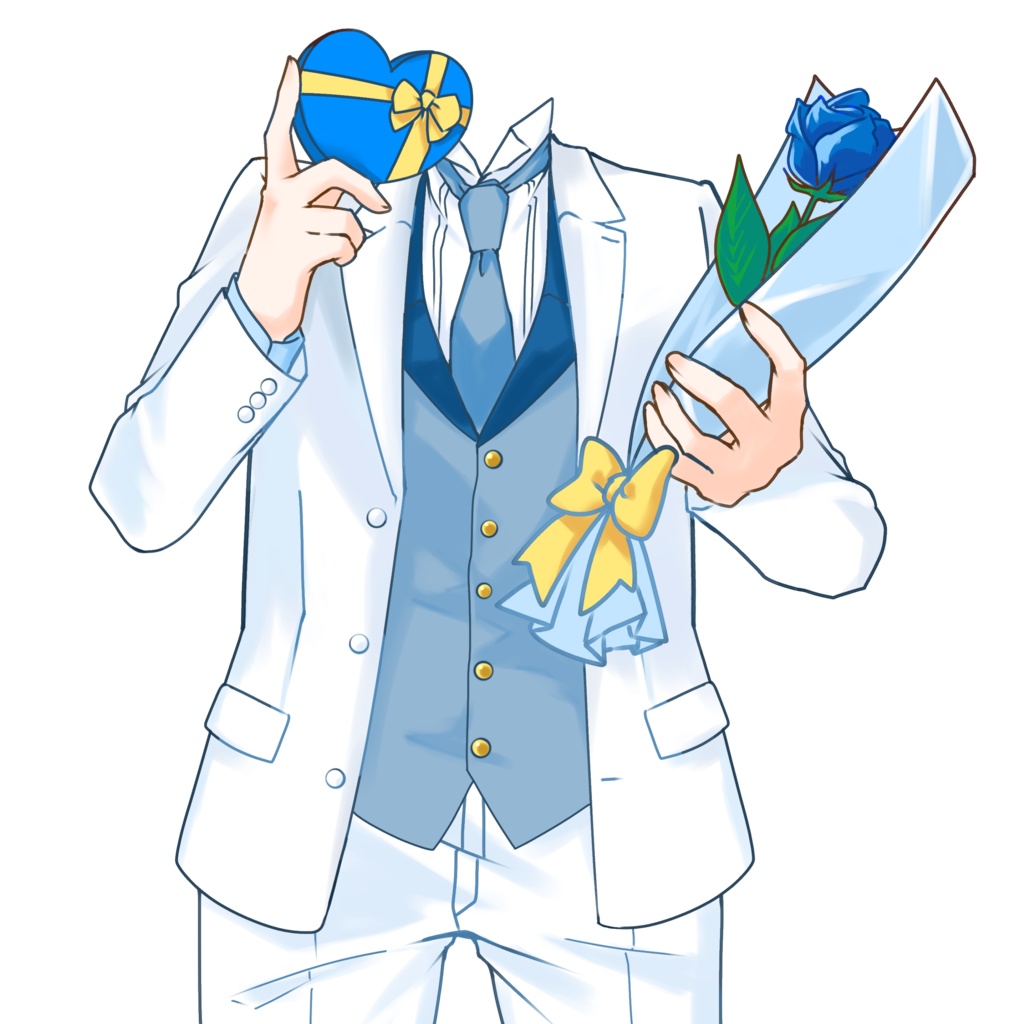 【VTuber向け】白タキシード素材:高解像度版&商用利用権