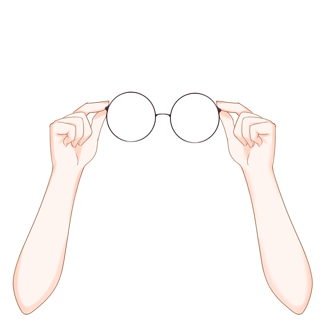 【VTuber向け】丸眼鏡を持つ手素材:高解像度版&商用利用権