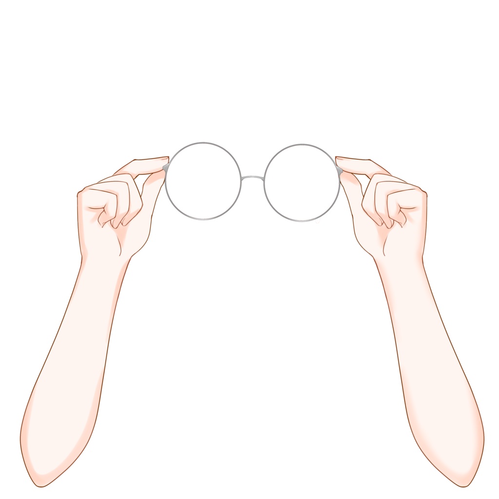 【VTuber向け】丸眼鏡を持つ手素材:高解像度版&商用利用権