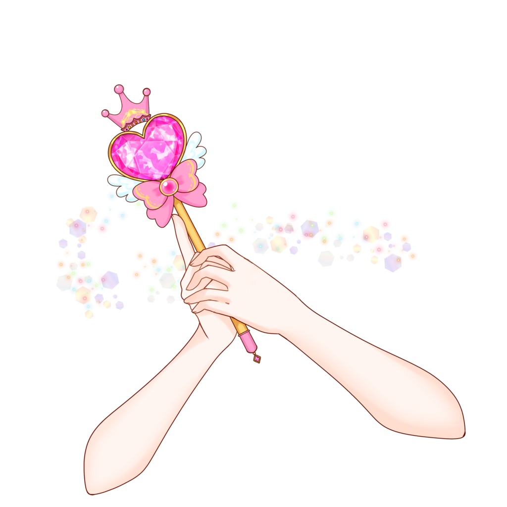 【VTuber向け】魔法少女風ステッキ素材:高解像度版&商用利用権