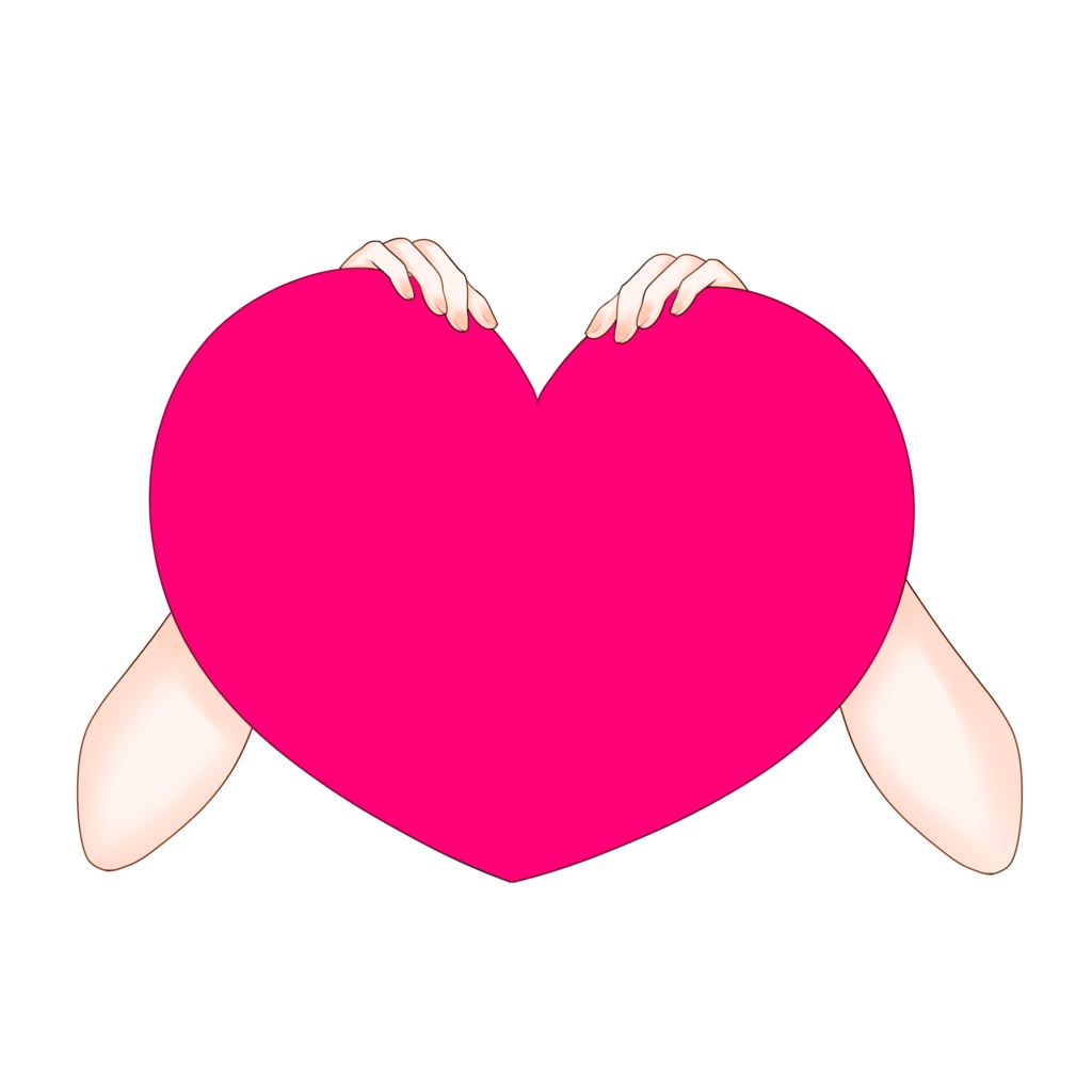 【VTuber向け】大きいハートから覗く素材:高解像度版&商用利用権