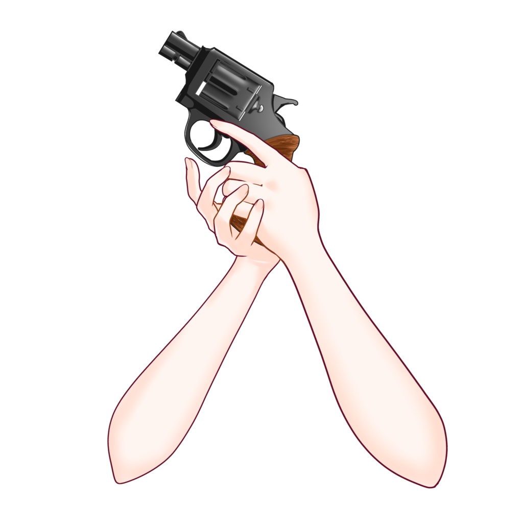 【VTuber向け】リボルバー銃素材:高解像度版&商用利用権
