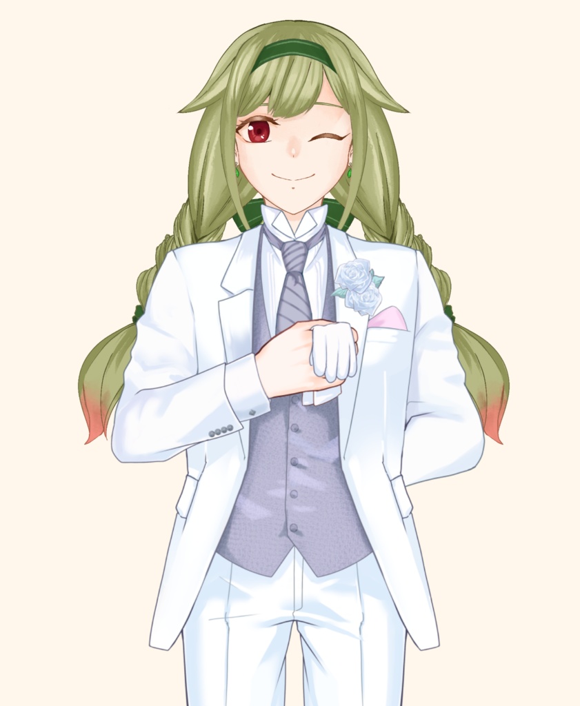 【VTuber向け】白タキシード素材：高解像度版＆商用利用権