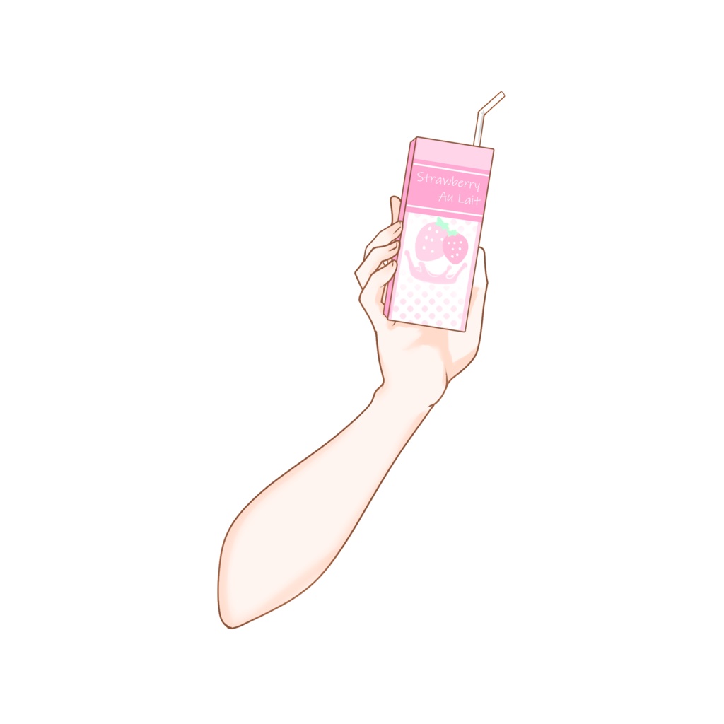 【VTuber向け】紙パック飲料を持つ手素材:高解像度版&商用利用権