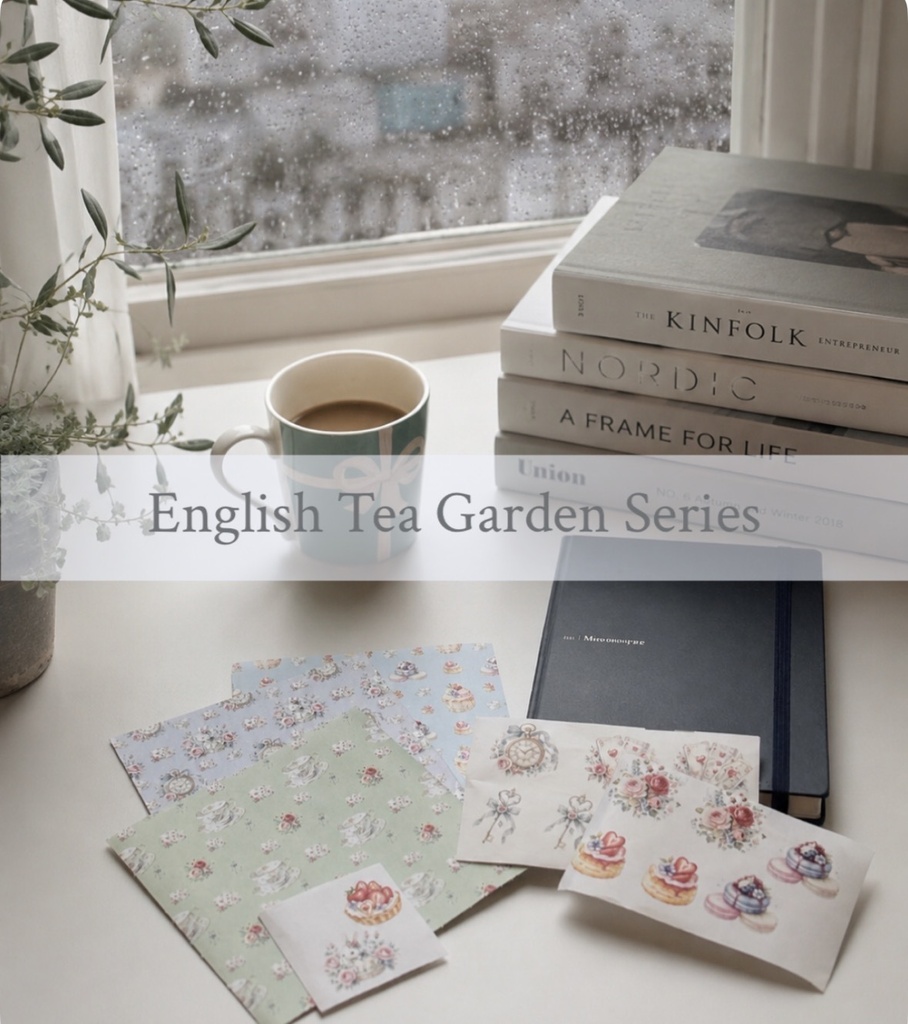 【セット販売】English Tea Garden set (Tea Sweets, Rose & Cards, White Rabbit Garden)