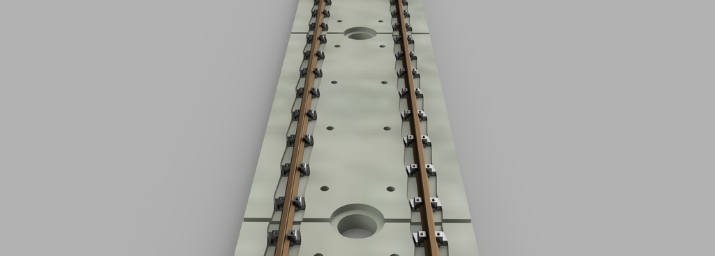 【1/80 16.5mm】【3Dデータ】A-151(A-153)型直線軌道スラブ 61.5㎜