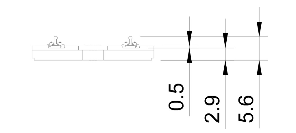 【1/80 16.5mm】【3Dデータ】A-151(A-153)型直線軌道スラブ 61.5㎜
