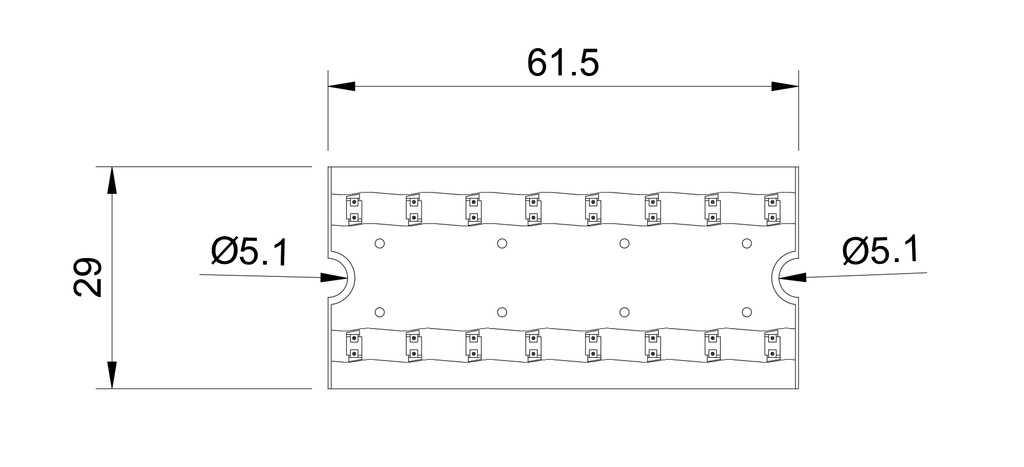 【1/80 16.5mm】【3Dデータ】A-151(A-153)型直線軌道スラブ 61.5㎜