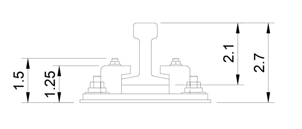 【1/80 16.5mm】【3Dデータ】A-155型直線軌道スラブ 61.5㎜