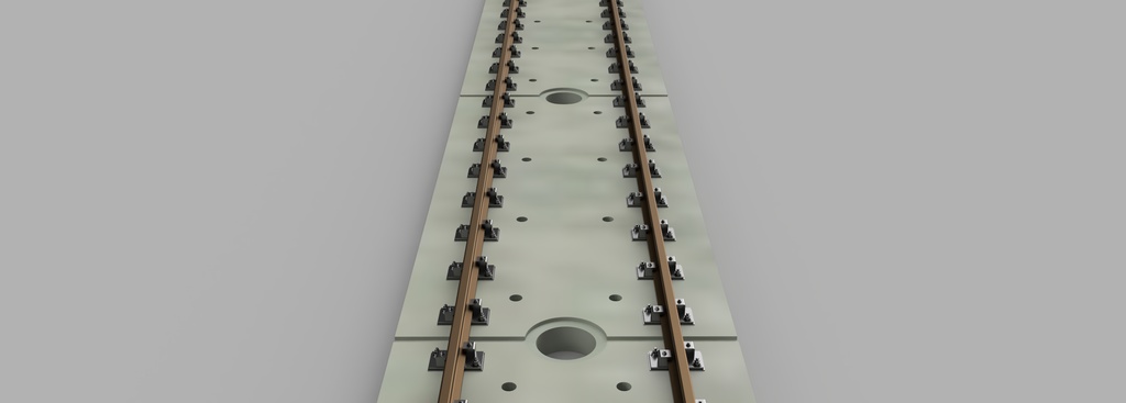 【1/80 16.5mm】【3Dデータ】A-155型直線軌道スラブ 61.5㎜