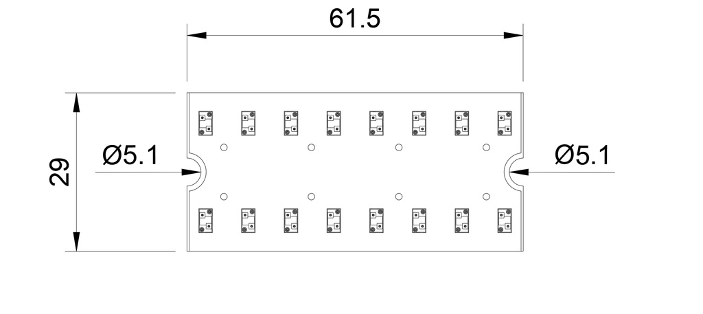 【1/80 16.5mm】【3Dデータ】A-155型直線軌道スラブ 61.5㎜