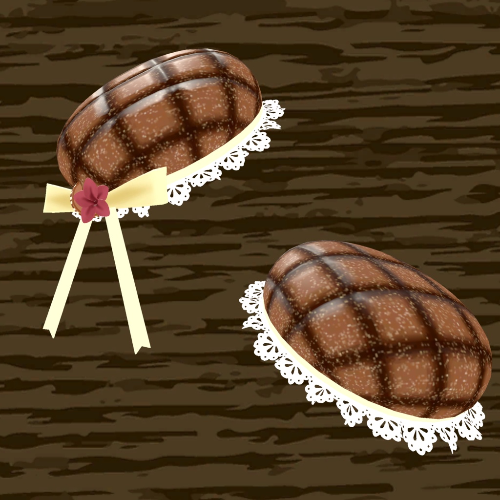 3Dモデル「レース付きメロンパンベレー」カラー5色あり