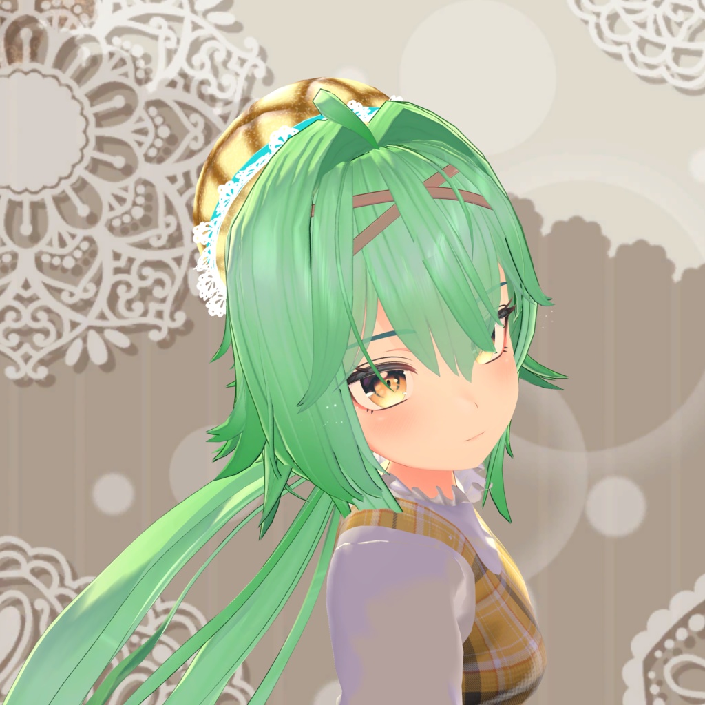 3Dモデル「レース付きメロンパンベレー」カラー5色あり