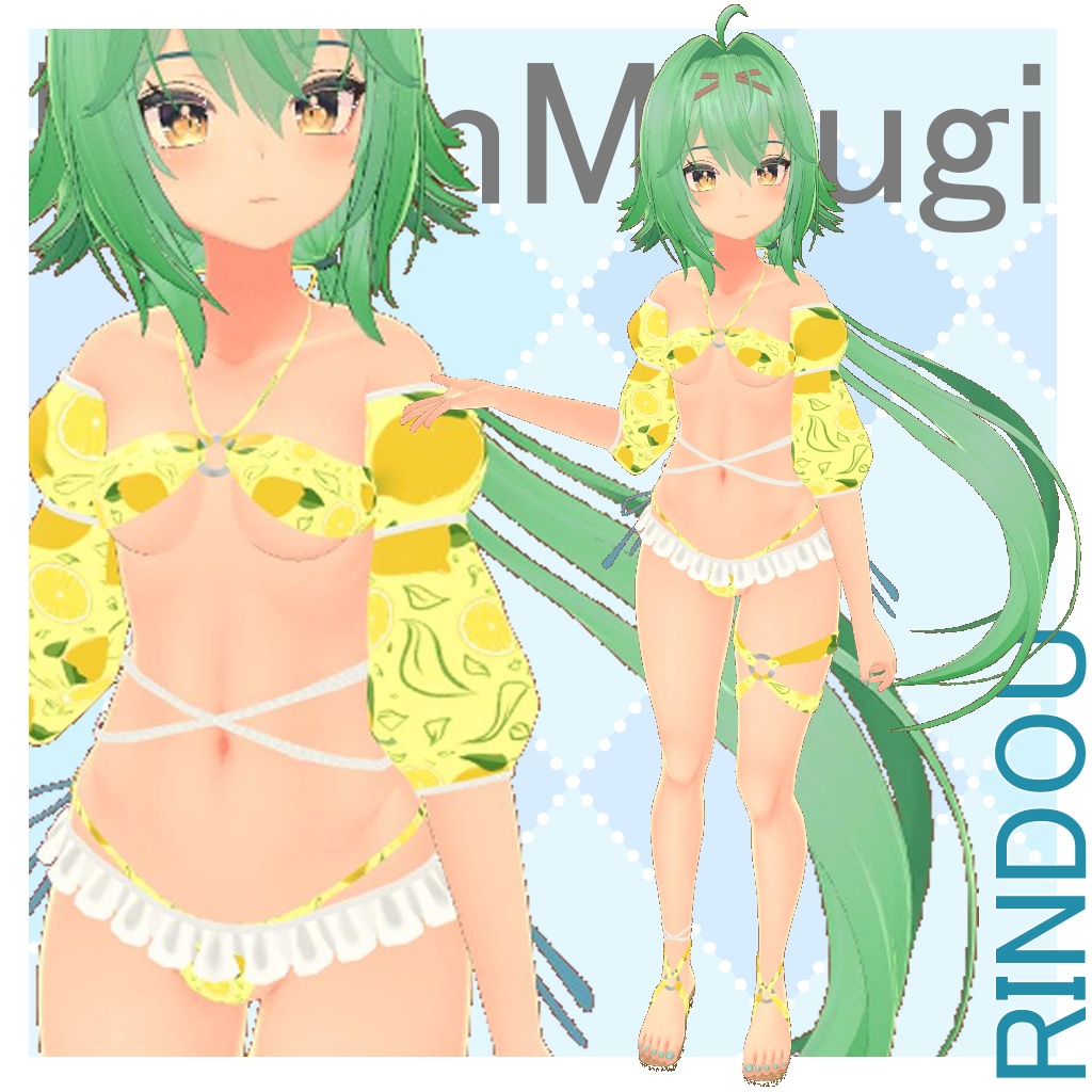 【6アバター対応】リボンフリル水着【VRChat向け衣装モデル】