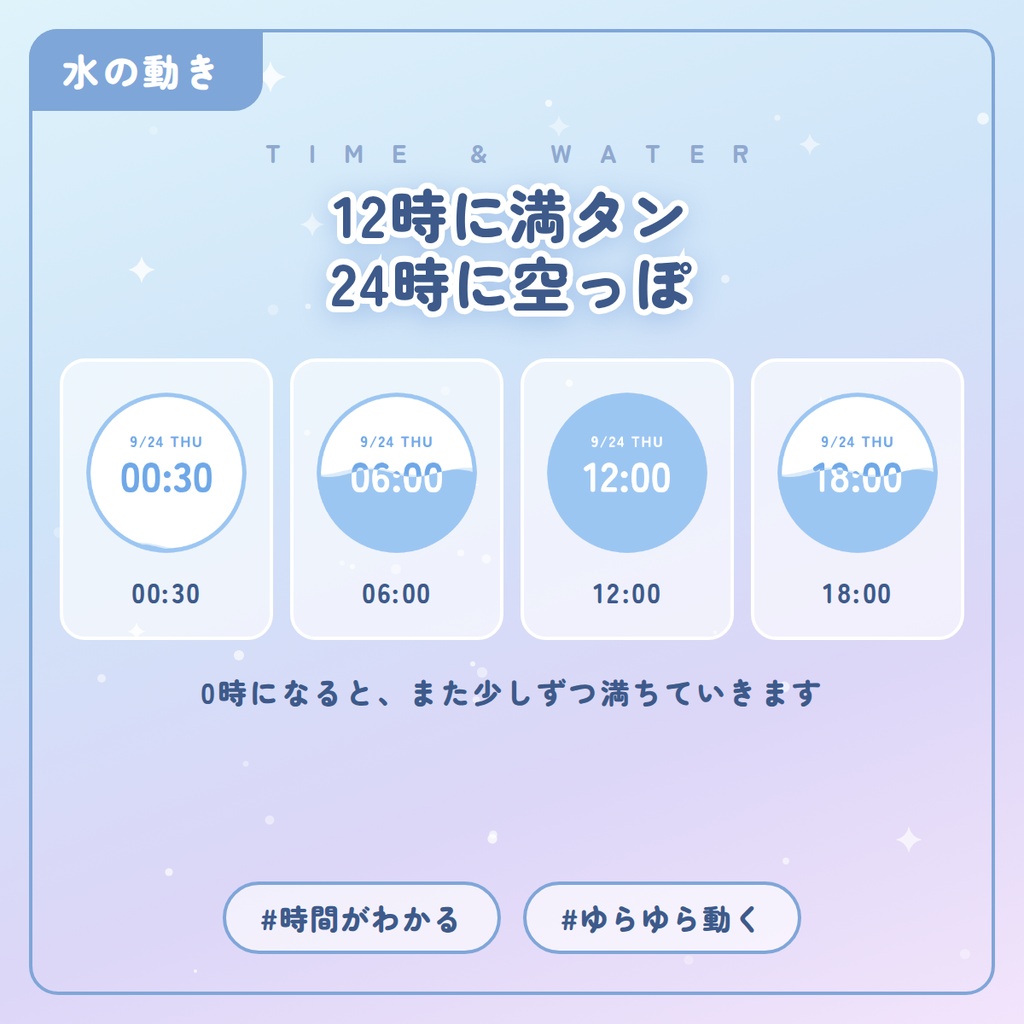 【無料】ぷくぷく水時計
