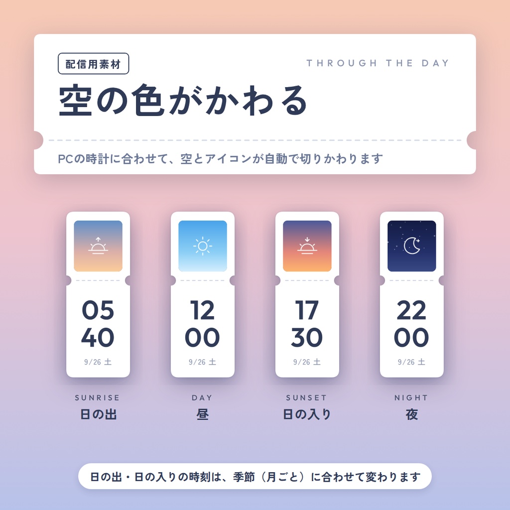 お天気時計/配信者向け(YouTube・Twitch)
